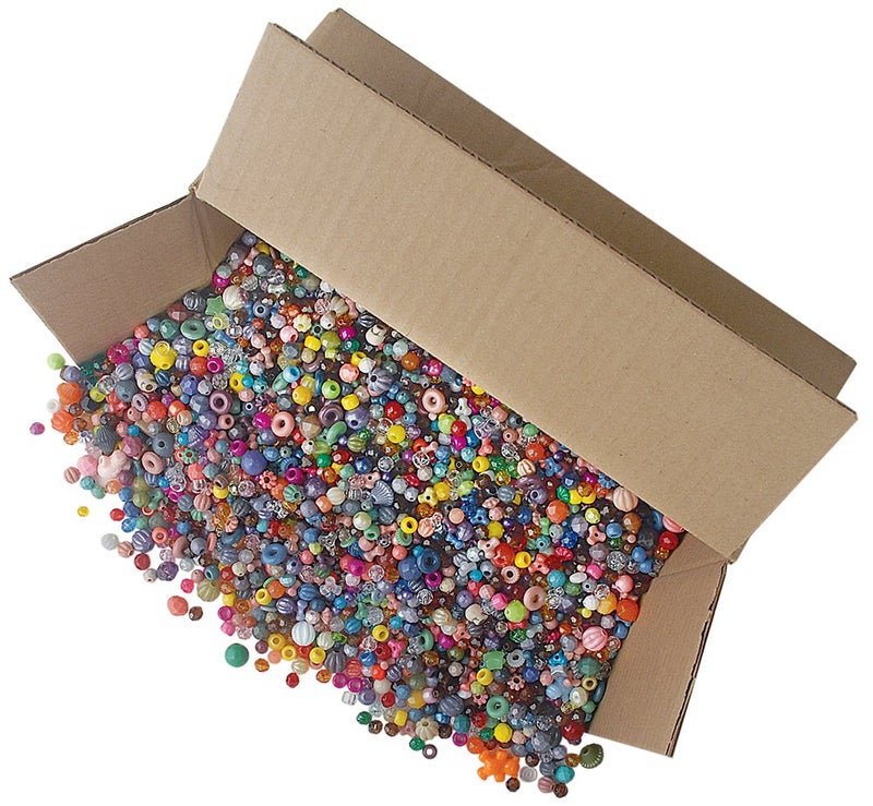 The Beadery Bonanza 5LB of Mixed Craft Beads, Sizes, Plastic, Round, Multicolor - Image 1